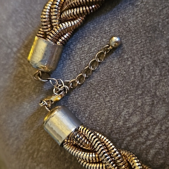 VTG 1990s Chunky Braided Rose Gold Chain Necklace - Picture 7 of 12